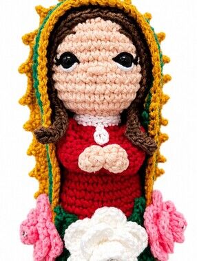 Handmade Crochet Our Lady of Guadalupe Amigurumi with LED Lights | Catholic Gift